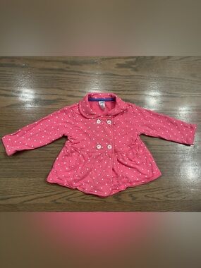 Carter’s Girls Pink & White Polka Dot Coat Size 18 Like New